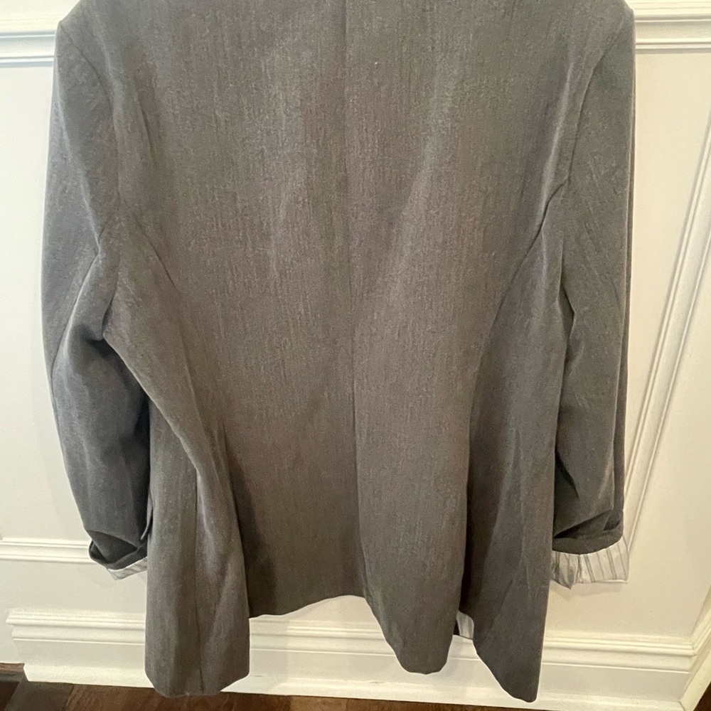 Gray Blazer with Striped Lining - Picture 2 of 3